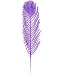 Kwiat ozdoba liść gałązka pawie pióro z brokatem 40 cm fiolet