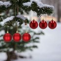 Bombki choinkowe plastikowe ozdoby świąteczne 3cm 12szt czerwone