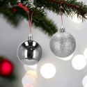 Bombki choinkowe plastikowe ozdoby świąteczne 6cm 12szt srebrne