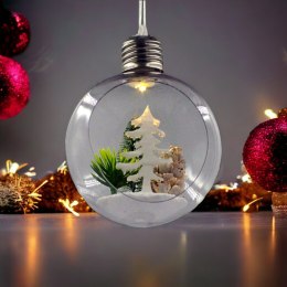 Bombka choinkowa szklana ozdoba świąteczna KULA podświetlana LED