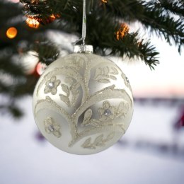 Bombka szklana ozdoba świąteczna dekoracja 10cm perłowy