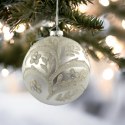 Bombka szklana ozdoba świąteczna dekoracja 10cm perłowy