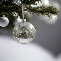 Bombka szklana ozdoba świąteczna dekoracja 10cm srebrna