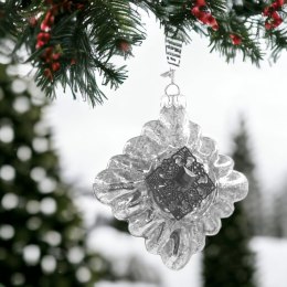 Bombka szklana ozdoba świąteczna dekoracja 11cm przezroczysta