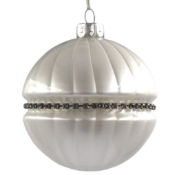 Bombka szklana ozdoba świąteczna dekoracja 8cm kremowy