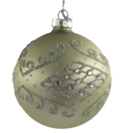 Bombka szklana ozdoba świąteczna dekoracja 8cm miętowy