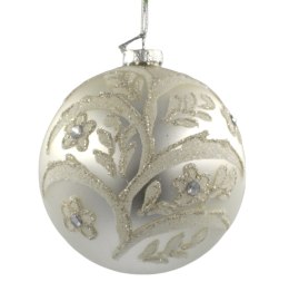 Bombka szklana ozdoba świąteczna dekoracja 8cm perłowy