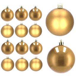Bombki choinkowe plastikowe ozdoby świąteczne 3cm 12szt złote