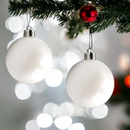 Bombki choinkowe plastikowe ozdoby świąteczne 6cm 12szt biały