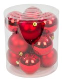 Bombki choinkowe plastikowe ozdoby świąteczne 6cm 12szt czerwony