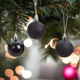 Bombki choinkowe plastikowe ozdoby świąteczne 6cm 30szt czarny