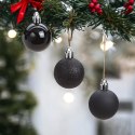 Bombki choinkowe plastikowe ozdoby świąteczne 6cm 30szt czarny