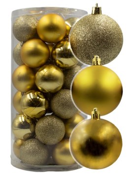 Bombki choinkowe plastikowe ozdoby świąteczne 6cm 30szt złoty