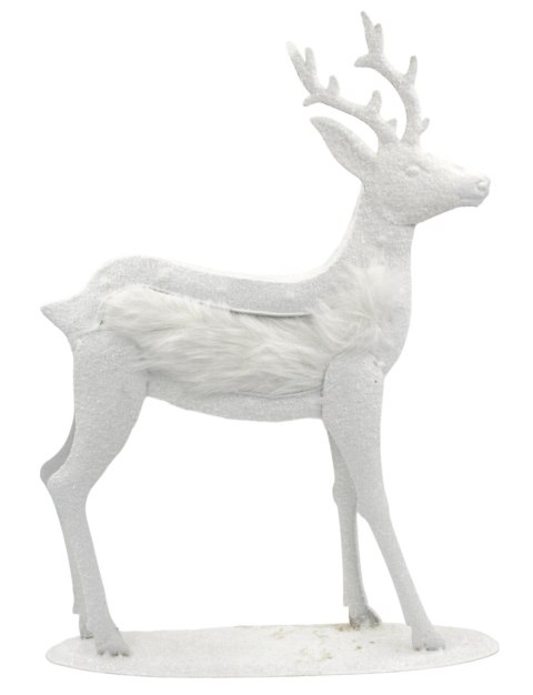 Figurka RENIFER biały ozdoba świąteczna dekoracja