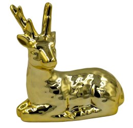 Figurka ceramiczna dekoracja świąteczna RENIFER złoty
