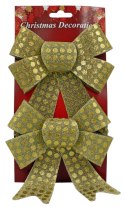 Kokarda dekoracyjna ozdoba świąteczna 17cm złoty 2szt