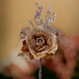Kwiat sztuczny dekoracja ozdoba gałązka brąz