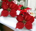 Poinsecja Gwiazda Betlejemska ozdoba świąteczna welurowa kwiat duży czerwony