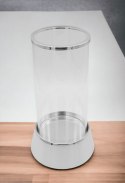 Elegancki świecznik szklany na srebrnej podstawie 25 cm