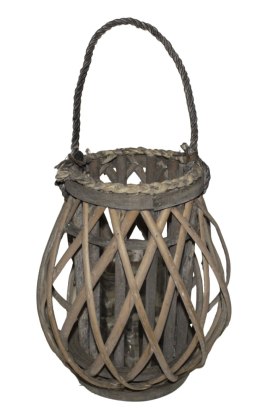 Lampion latarnia drewniana 27cm styl boho