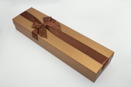 Pudełko prezentowe ozdobne z kokardą brązowe