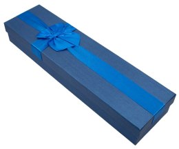 Pudełko prezentowe ozdobne z kokardą niebieskie
