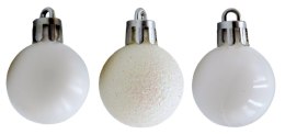 Bombki choinkowe plastikowe ozdoby świąteczne 3cm 24szt biały
