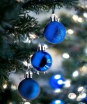 Bombki choinkowe plastikowe ozdoby świąteczne 3cm 24szt niebieski