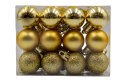 Bombki choinkowe plastikowe ozdoby świąteczne 3cm 24szt złoty