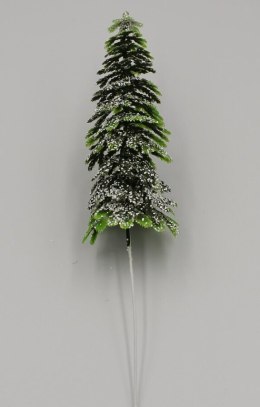 Choinka sztuczna na piku ozdoba choinkowa 21cm zielony/srebrny