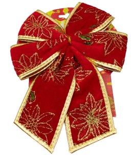 Kokarda dekoracyjna świąteczna czerwono-złota