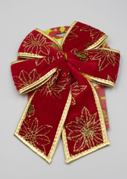 Kokarda dekoracyjna świąteczna czerwono-złota