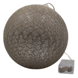 Bombka zawieszka cotton ball lampka LED 16cm ciemno-szara