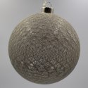 Bombka zawieszka cotton ball lampka LED 16cm ciemno-szara