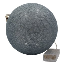 Bombka zawieszka cotton ball lampka LED 16cm niebiesko-szara