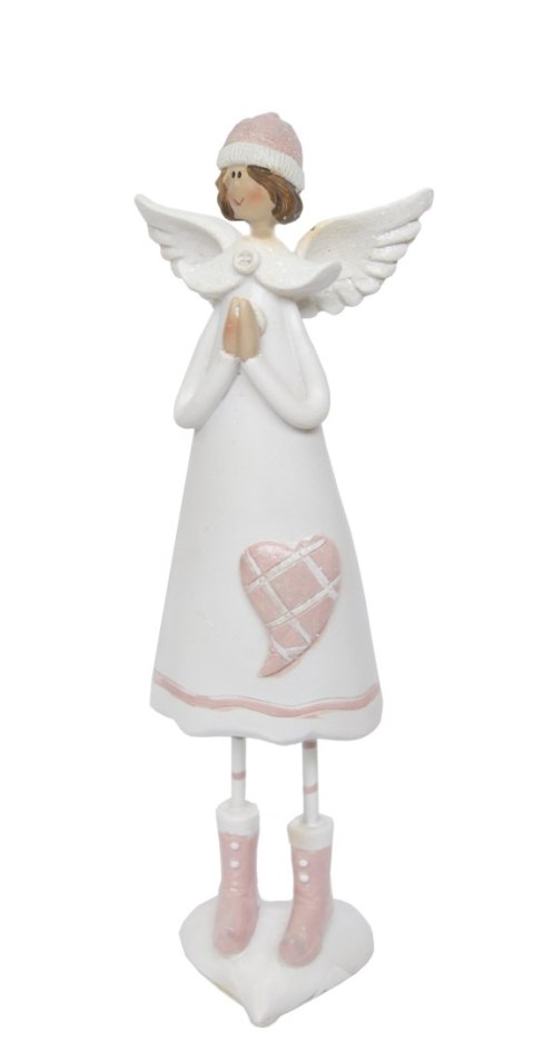 Figurka Anioł ze skrzydełkami różowy 24cm
