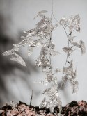 Gałązka liście dekoracyjna duża 90cm srebrna błyszcząca ozdobne listki