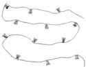 Łańcuch choinkowy z dzwonkami długi 8m ozdoba świąteczna srebrny