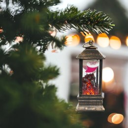 Mini latarenka podświetlana LED z motywem świątecznym zawieszka