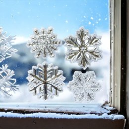 Naklejki na okno ŚNIEŻYNKI 4szt ozdoba dekoracja świąteczna