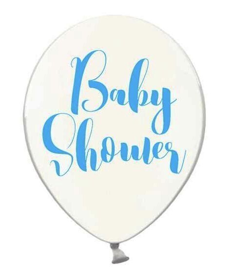 Balony 30cm Baby Shower Crystal Clear 5szt