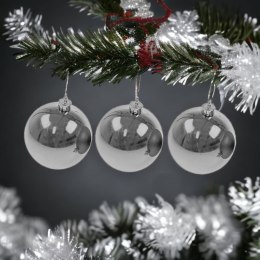 Bombki choinkowe plastikowe ozdoby świąteczne 4cm 12szt srebrne