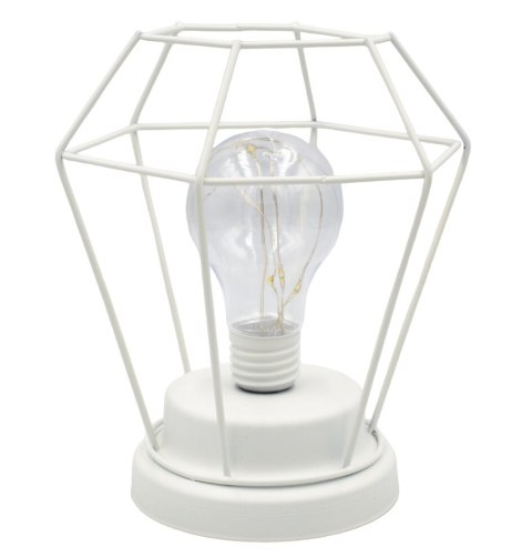 Lampka dekoracyjna Retro styl 17cm biała