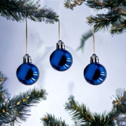 Bombki choinkowe plastikowe ozdoby świąteczne 4cm 24szt niebieski