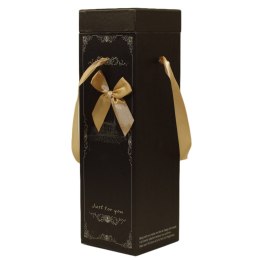Pudełko prezentowe ozdobne na butelkę 34x10x10 czarne