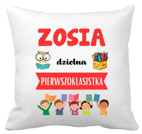 PODUSZKA Z IMIENIEM DZIECKA DLA DZIEWCZYNKI CHŁOPCA PASOWANIE NA UCZNIA