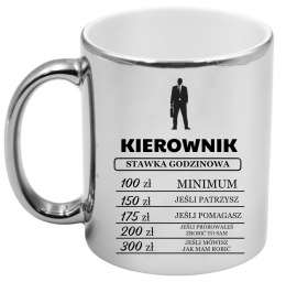 KUBEK SREBRNY PREMIUM DLA KIEROWNIKA CENNIK GODZINOWY ŚMIESZNY PREZENT