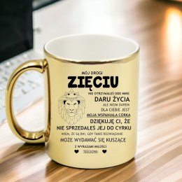 KUBEK ZŁOTY PREMIUM DLA ZIĘCIA URODZINY IMIENINY ŚMIESZNY PREZENT