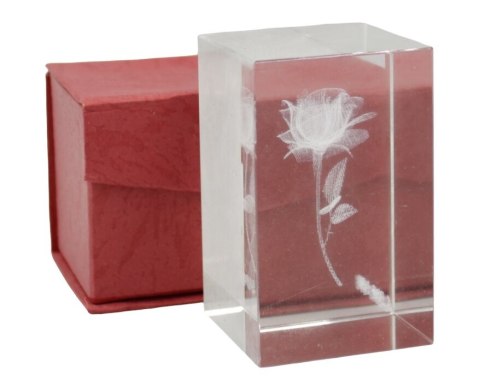 Dekoracja ze szkła bloczek szklany z grawerem 8x4,5cm Dekoracja ze szkła bloczek szklany z grawerem 8x4,5cm