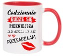 Kubek z nadrukiem prezent na DZIEŃ MATKI dla MAMY biało/czerwony